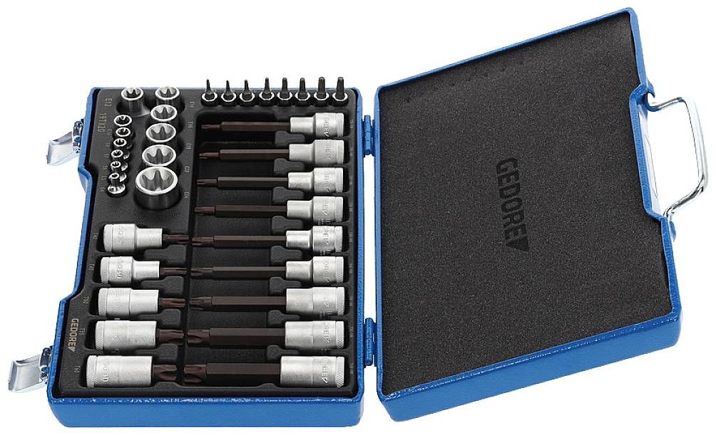 Gedore Steckschlüssel-Bit-Einsatz-Set 1/4" (6.3 mm), 1/2" (12.5 mm) 34teilig 6129440