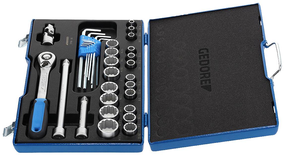 Gedore Steckschlüsselsatz metrisch 1/2" (12.5 mm) 31teilig 2546027