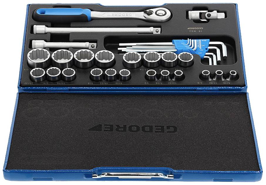 Gedore Steckschlüsselsatz metrisch 1/2" (12.5 mm) 31teilig 2546027