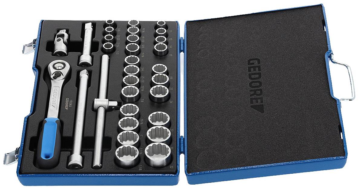 Gedore Steckschlüsselsatz metrisch 1/2" (12.5 mm) 31teilig 2546043