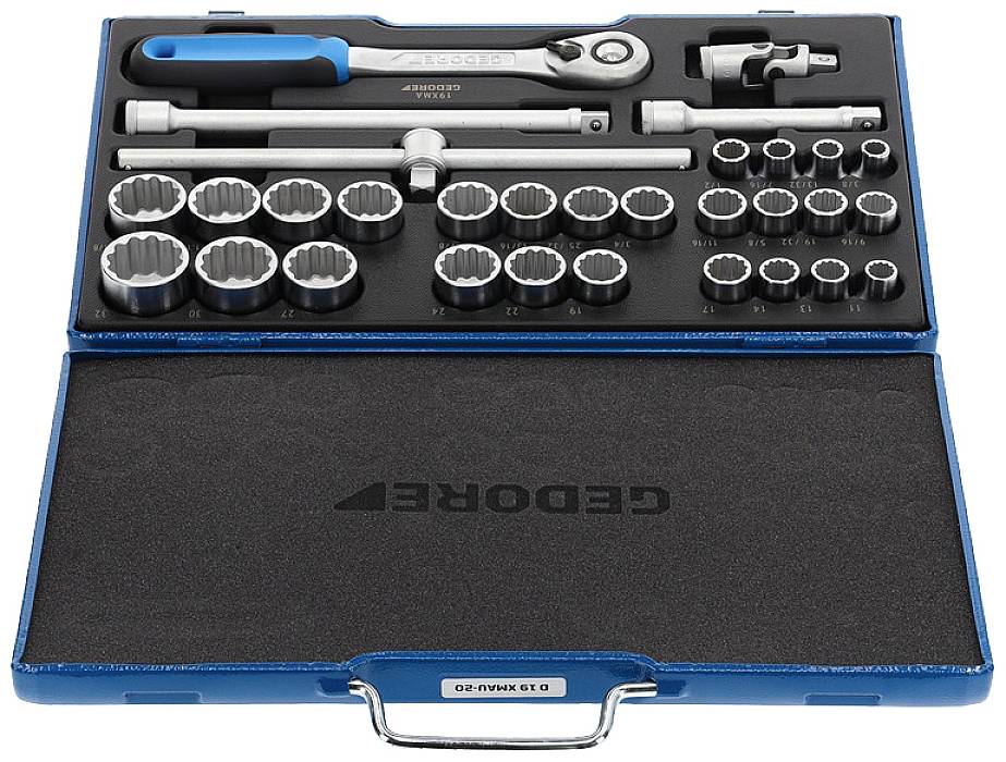 Gedore Steckschlüsselsatz metrisch 1/2" (12.5 mm) 31teilig 2546043