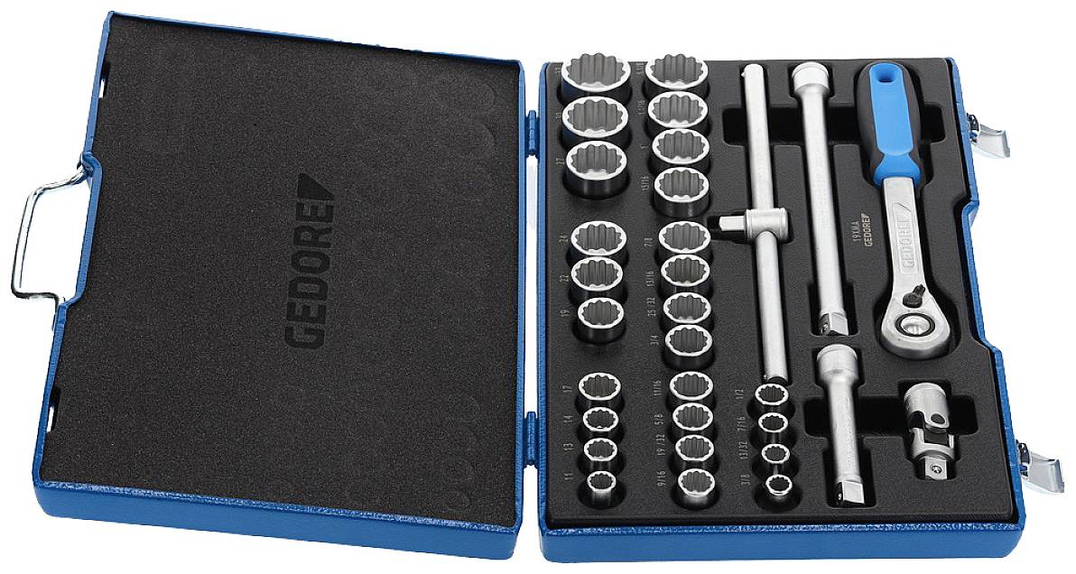 Gedore Steckschlüsselsatz metrisch 1/2" (12.5 mm) 31teilig 2546043