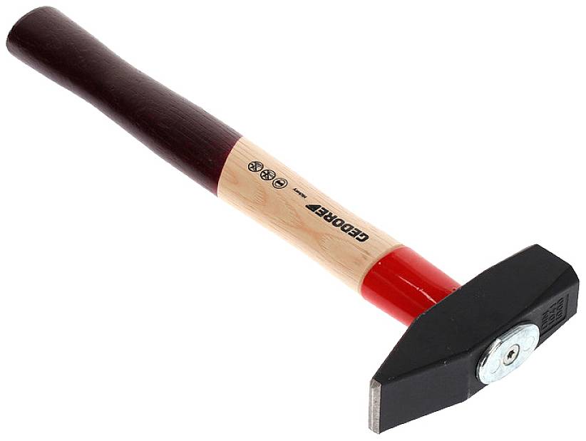 Schlosserhammer Rotband-Plus 1000g Stiel-L.360mm Hickory m.Stahlschutzhülse