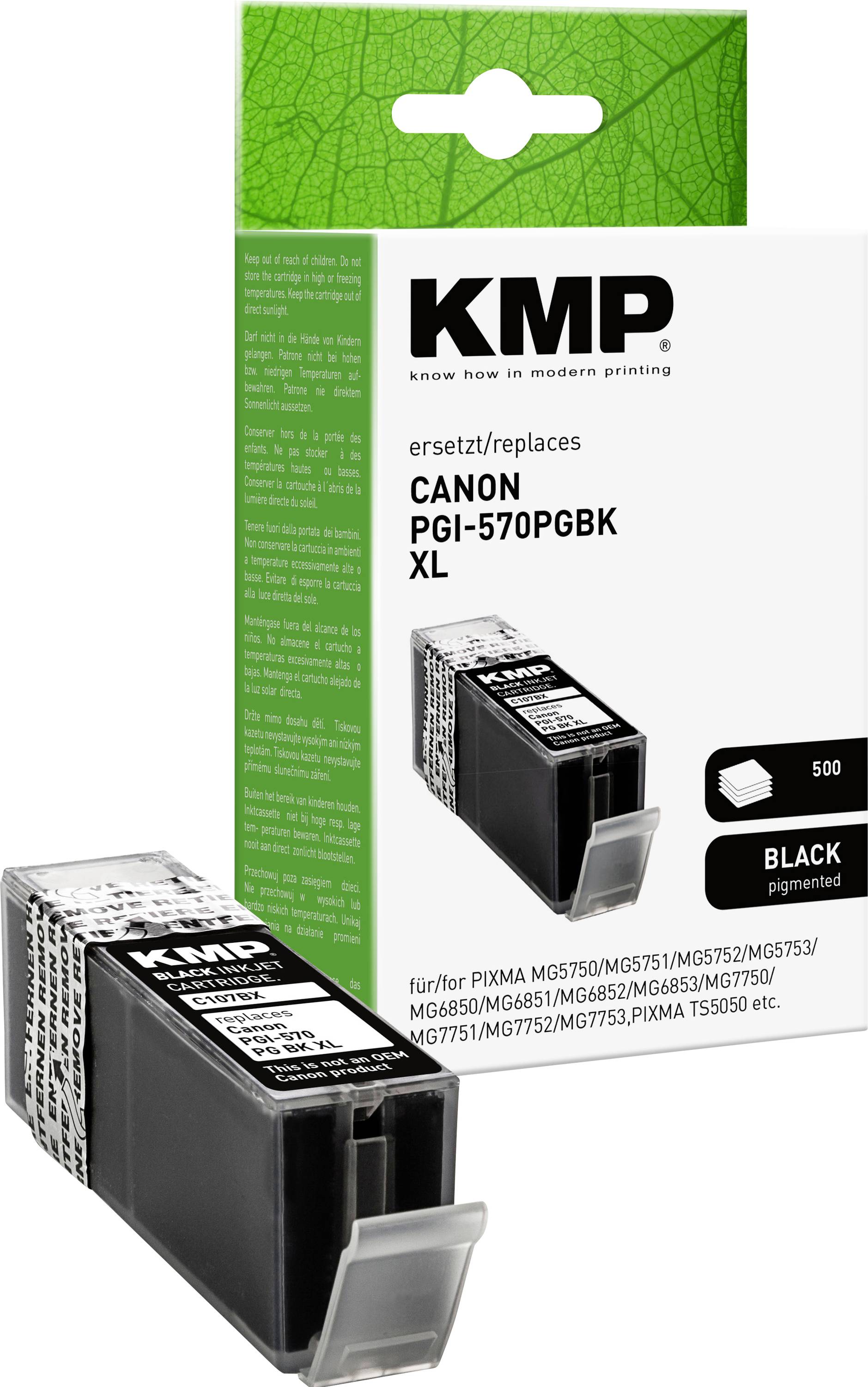 KMP Druckerpatrone ersetzt Canon PGI-570 XL Kompatibel Schwarz C107BPIX 1567,0001