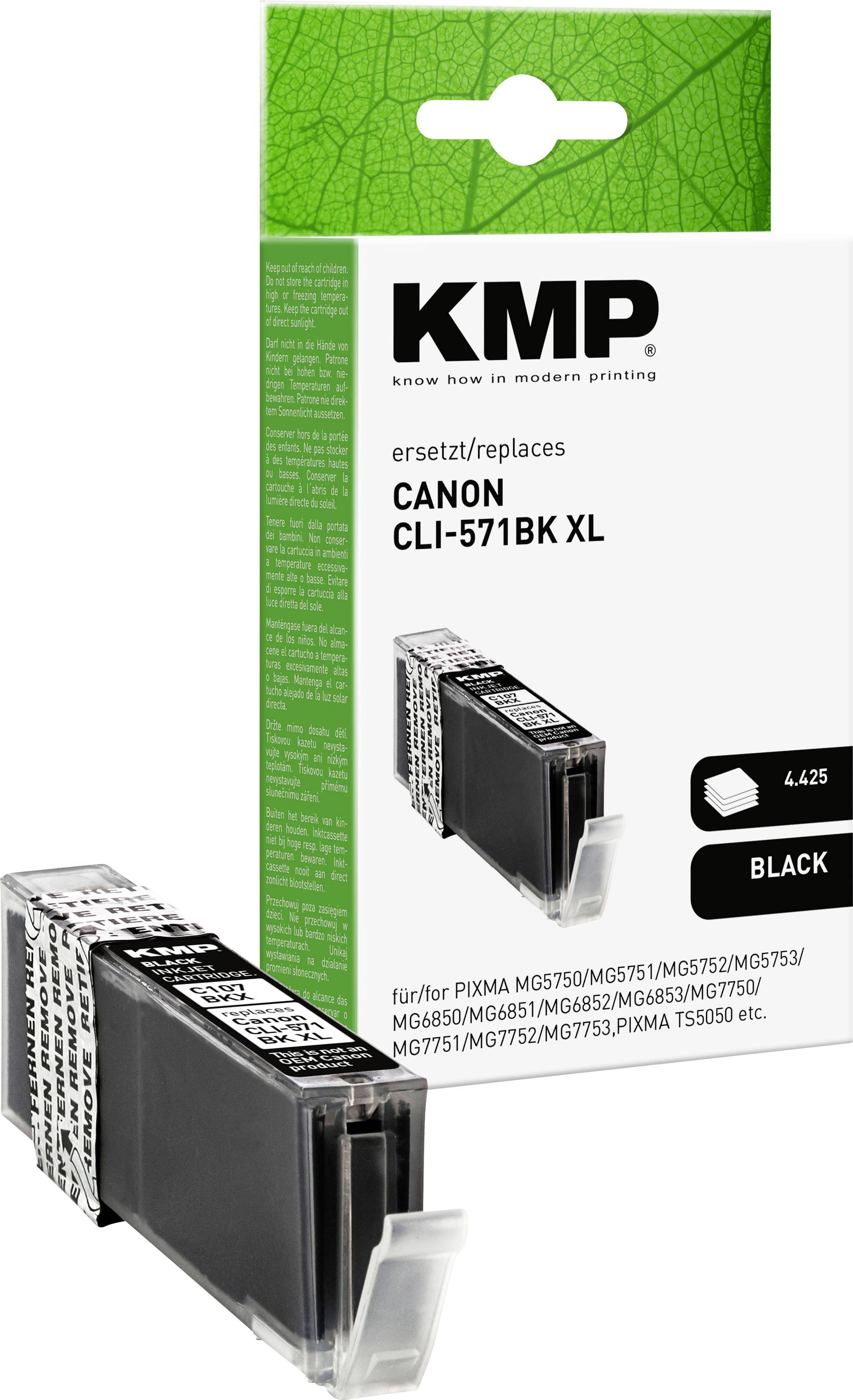 Tintenpatrone für Canon CLI-571BK XL, mit der Aufschrift „Schwarz