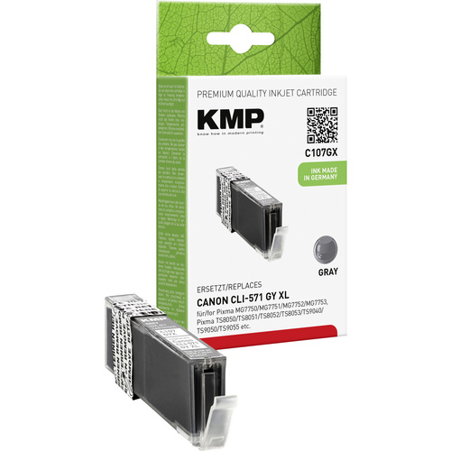 KMP Encre remplace Canon CLI-571GY XL compatible gris C107GX 1569,0041