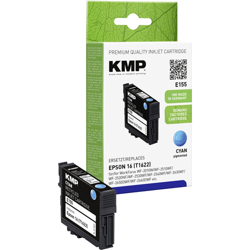 KMP Druckerpatrone ersetzt Epson 16, T1622 Kompatibel Cyan E155 1621,4803