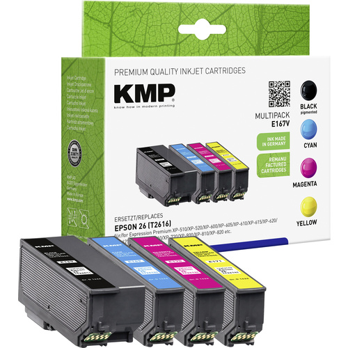 KMP Druckerpatrone ersetzt Epson 26, T2616, T2601, T2612, T2613, T2614 Kompatibel Kombi-Pack Schwar