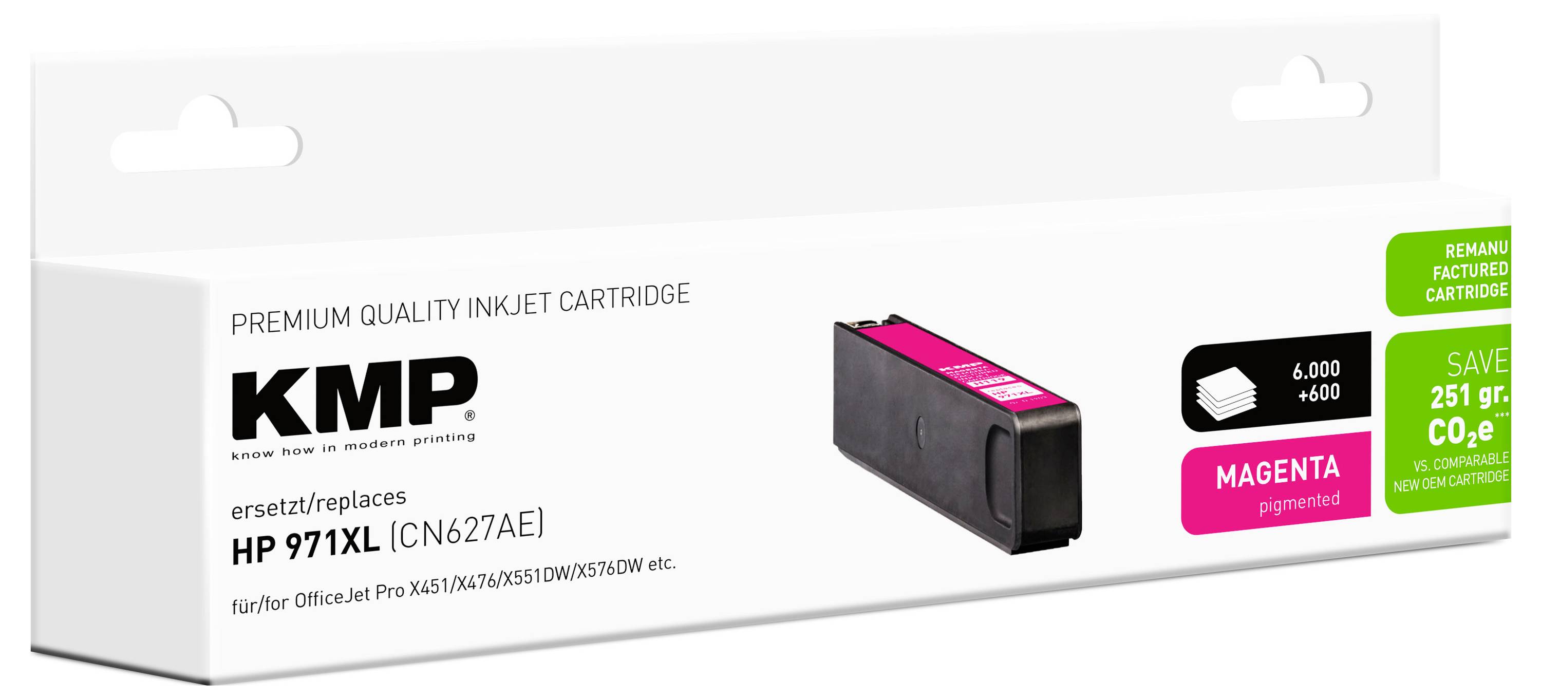 KMP Druckerpatrone ersetzt HP CN627AE (971XL) Kompatibel Magenta H119 1903,4006