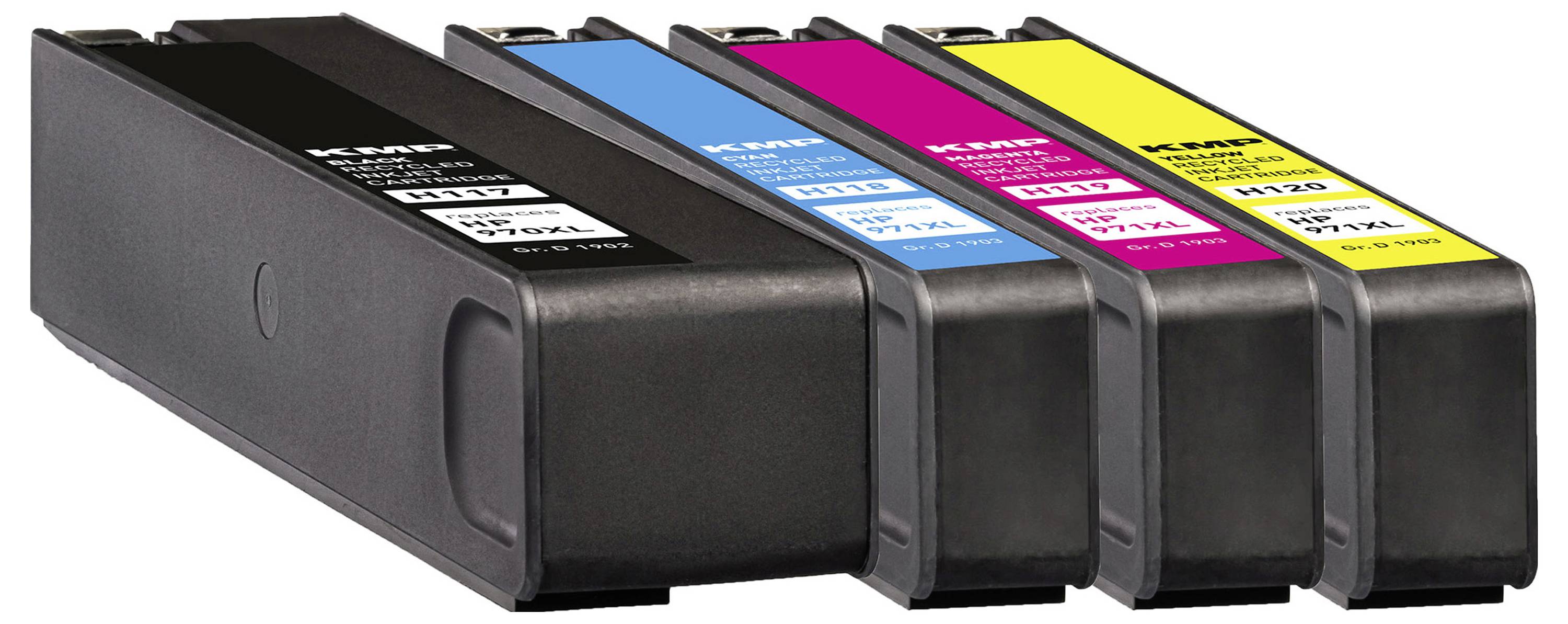 KMP Druckerpatrone ersetzt HP CN62xAE (970XL/971XL) Kompatibel Kombi-Pack Schwarz, Cyan, Magenta, Gelb H117V 1902,4050