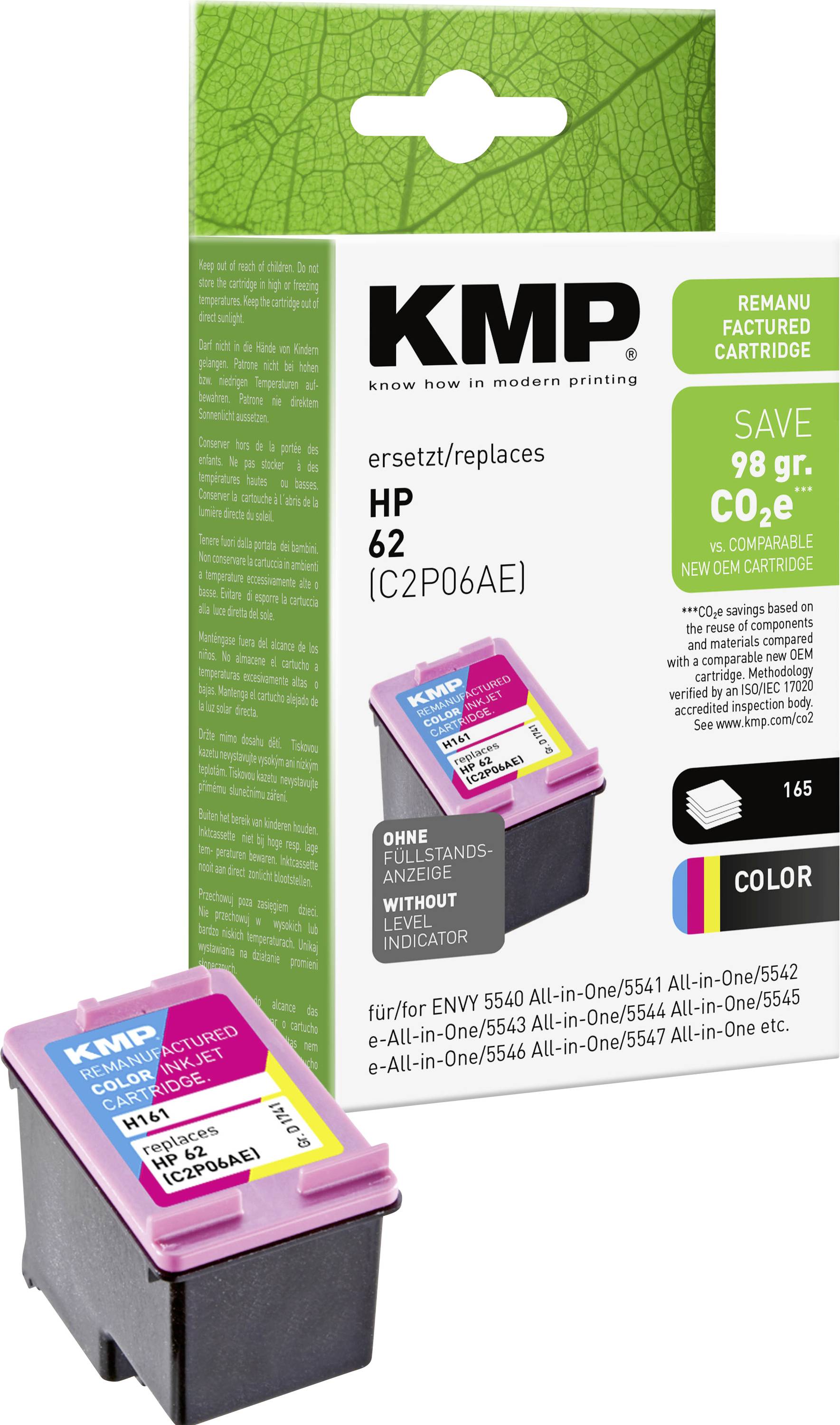 KMP Druckerpatrone ersetzt HP 62 Kompatibel Cyan, Magenta, Gelb H161 1741,4830
