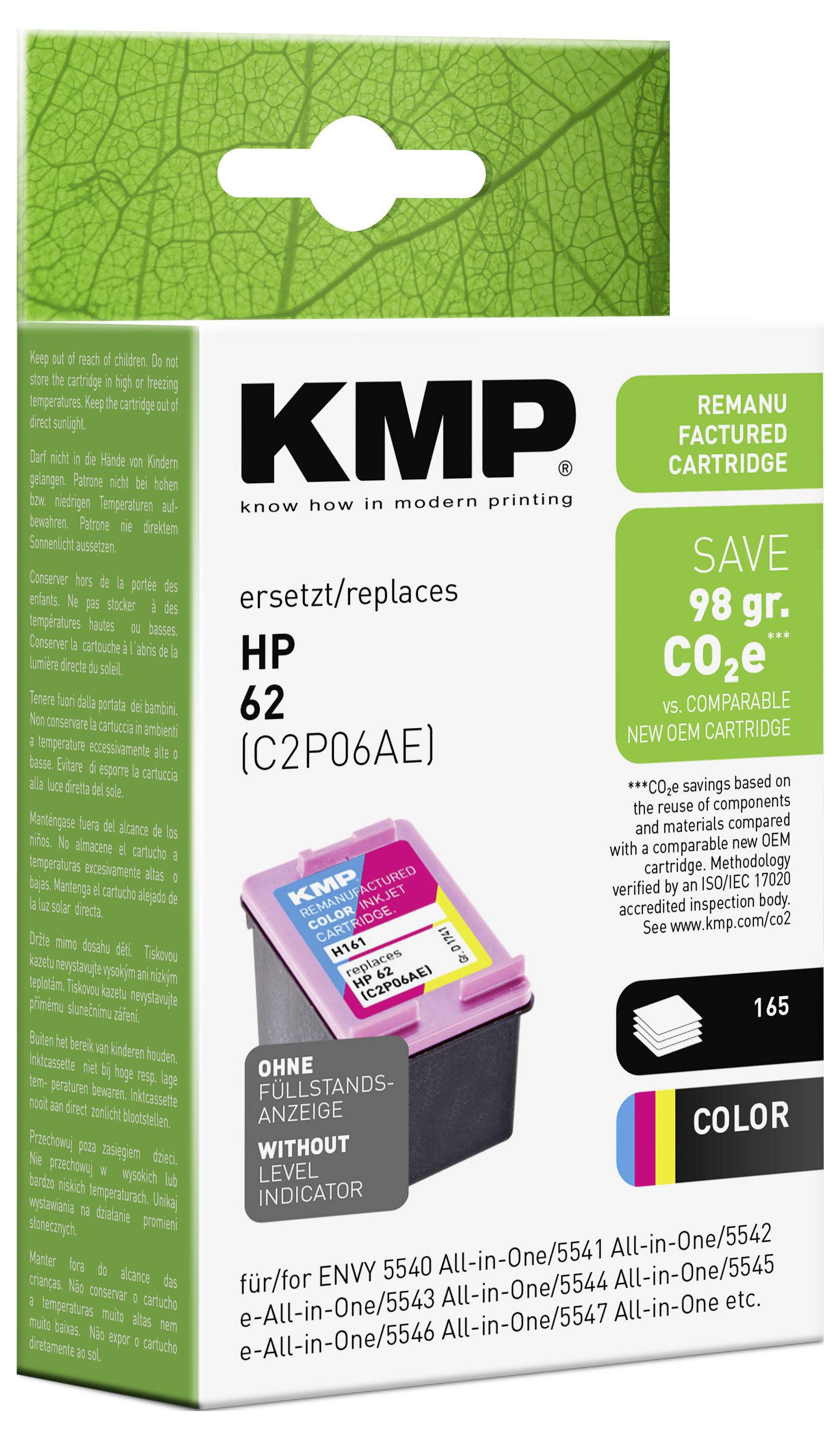 KMP Druckerpatrone ersetzt HP 62 Kompatibel Cyan, Magenta, Gelb H161 1741,4830
