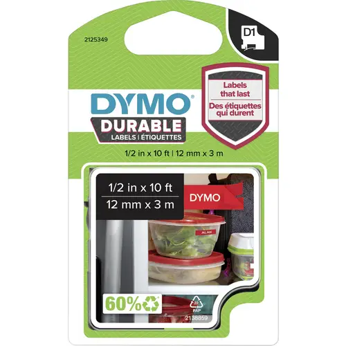 DYMO Schriftband D1 1978366 Vinyl Bandfarbe: Rot Schriftfarbe:Weiß 12mm 3m DYMO Schriftband D1 1978366 Vinyl Bandfarbe: Rot Schriftfarbe:Weiß 12mm 3m
