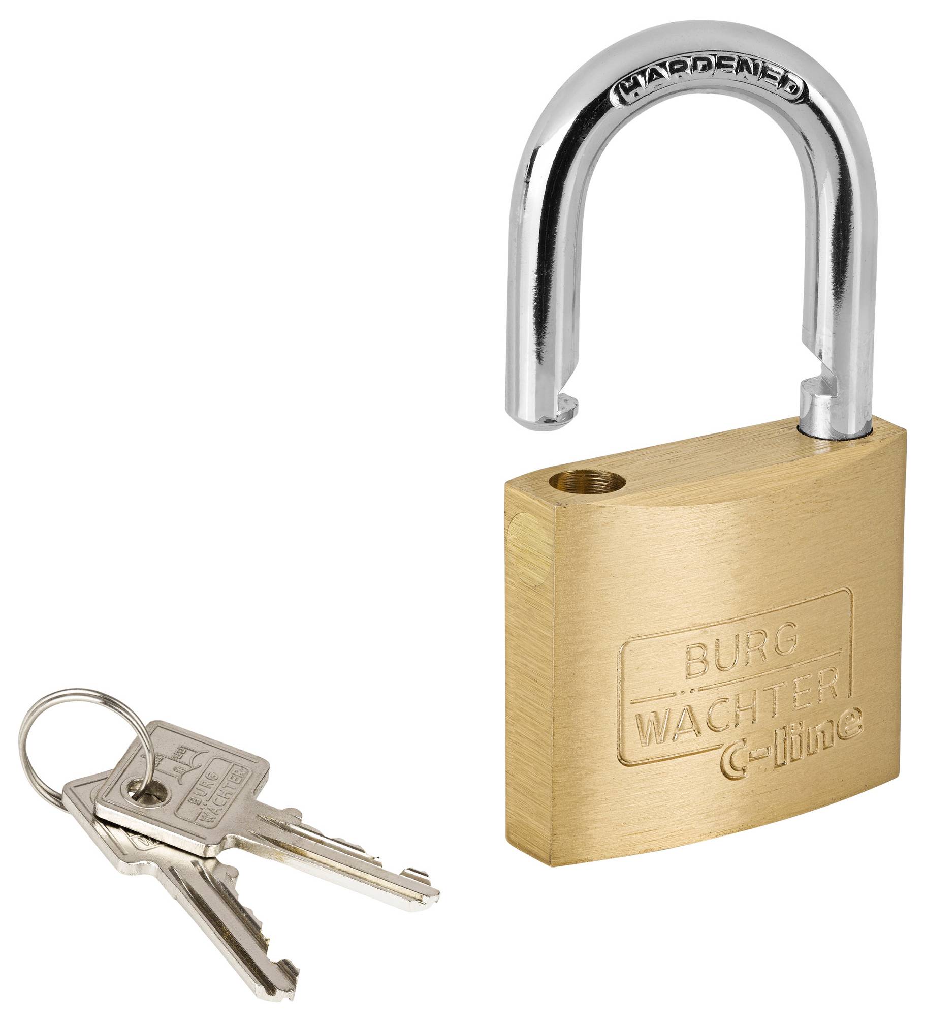 Burg Wächter 4er Set Set Quadro 222 40 SB Vorhängeschloss gleichschließend Messing Schlüsselschloss