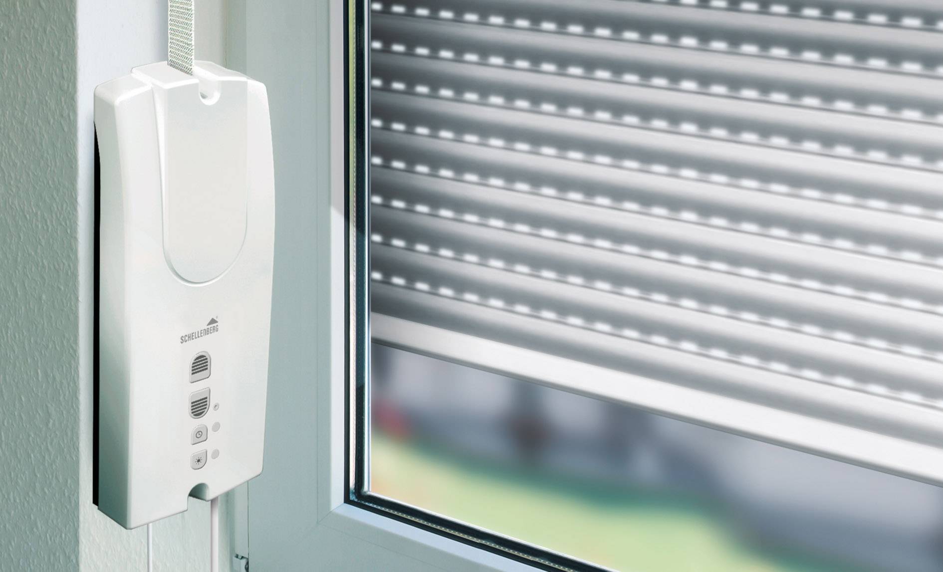 Schellenberg 10529 ROLLODRIVE 55 Elektrischer Gurtwickler 14 mm, 23mm Zugkraft (max.) 30kg Aufputz