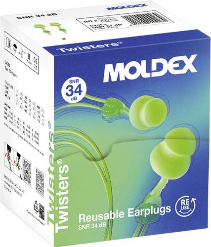 Moldex 644101 Twisters Cord Gehörschutzstöpsel 34 dB mehrweg