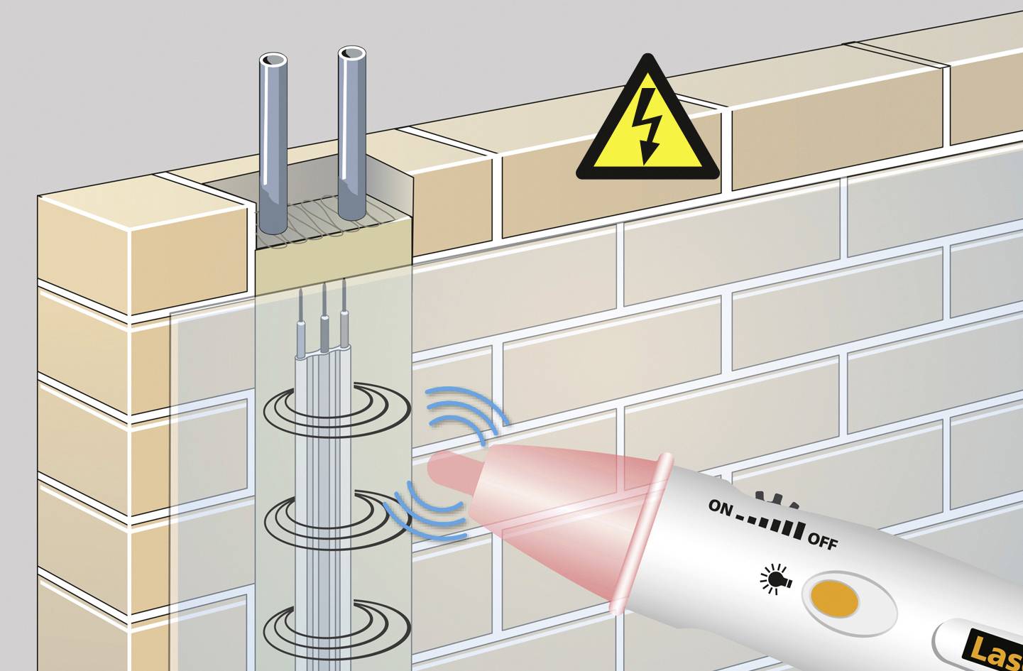Laserliner AC-Check Berührungsloser Spannungsprüfer CAT III 1000V LED, Akustik