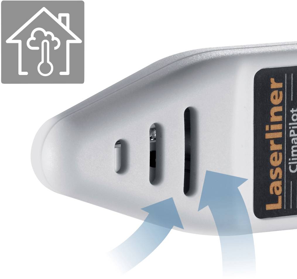 Laserliner ClimaPilot Luftfeuchtemessgerät (Hygrometer) 20% rF 99% rF Taupunkt-/Schimmelwarnanzeige