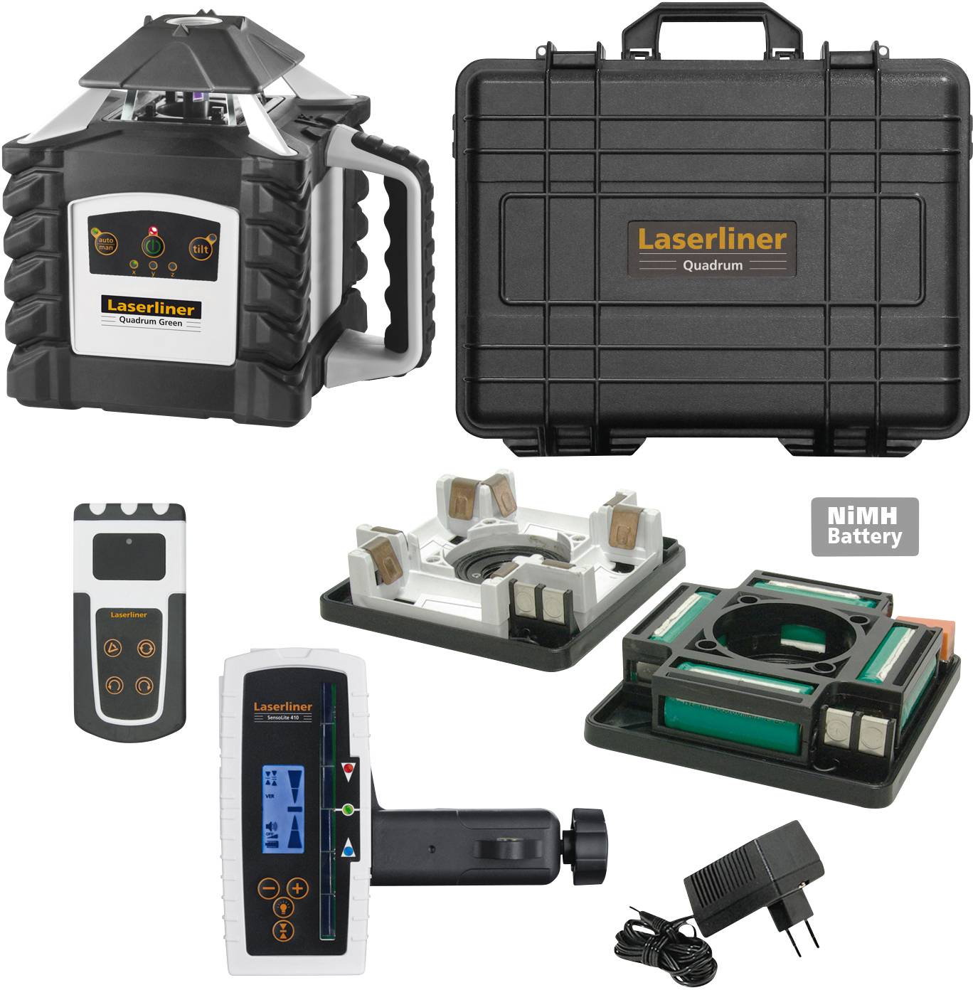 Laserliner Quadrum Green 410 S Rotationslaser inkl. Laserempfänger, selbstnivellierend Reichweite (max.): 400m