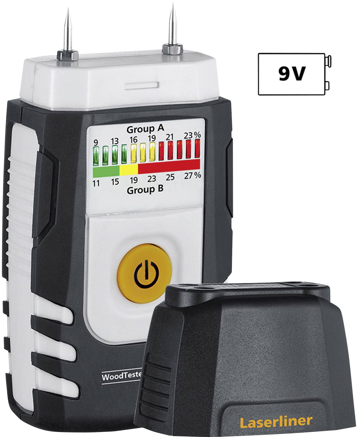 Laserliner Wood Tester Compact Materialfeuchtemessgerät Messbereich Holzfeuchtigkeit (Bereich) 9 bis 27% vol für Harthölzer