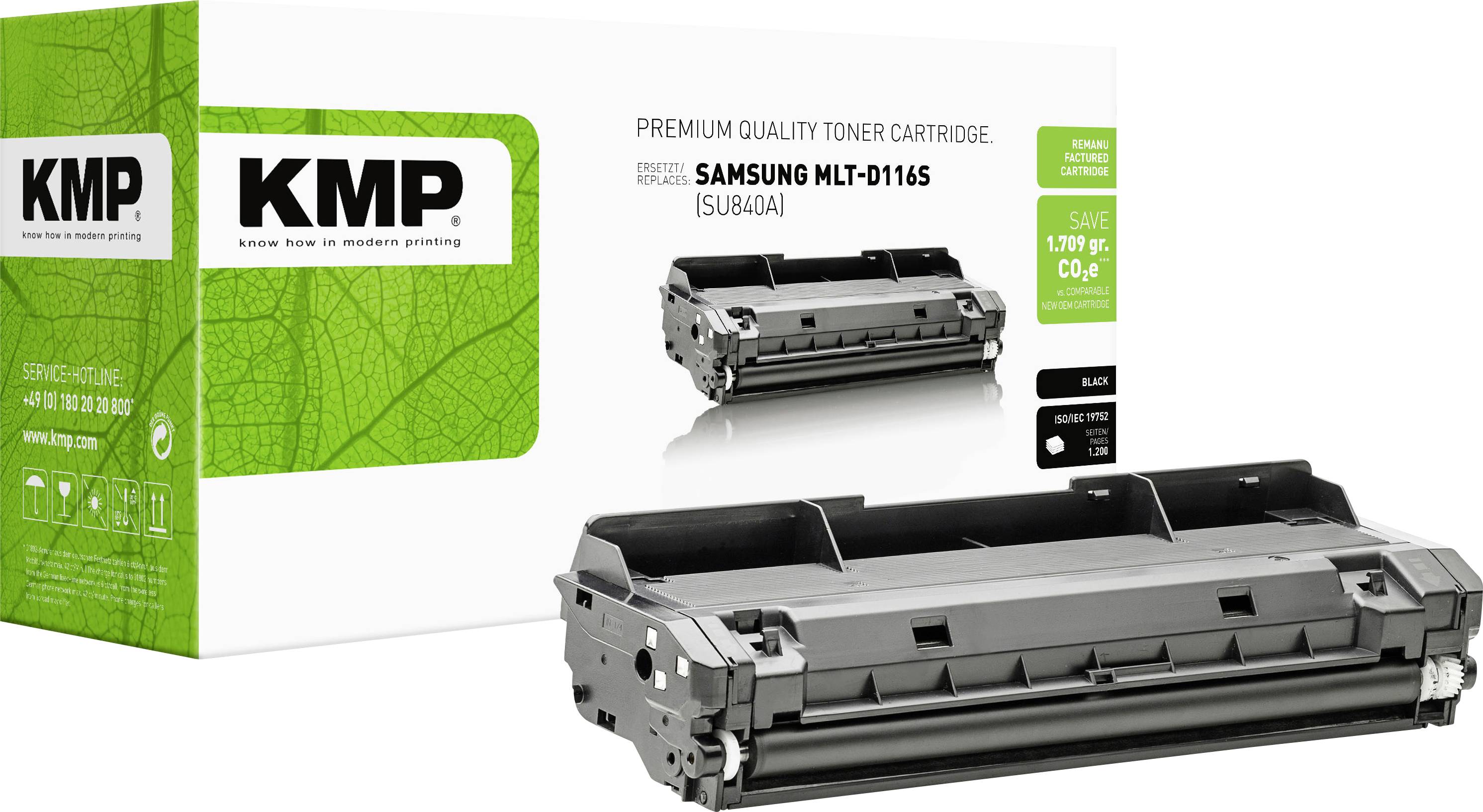 KMP Toner ersetzt Samsung MLT-D116S Kompatibel Schwarz 1200 Seiten SA-T84 3515,0000