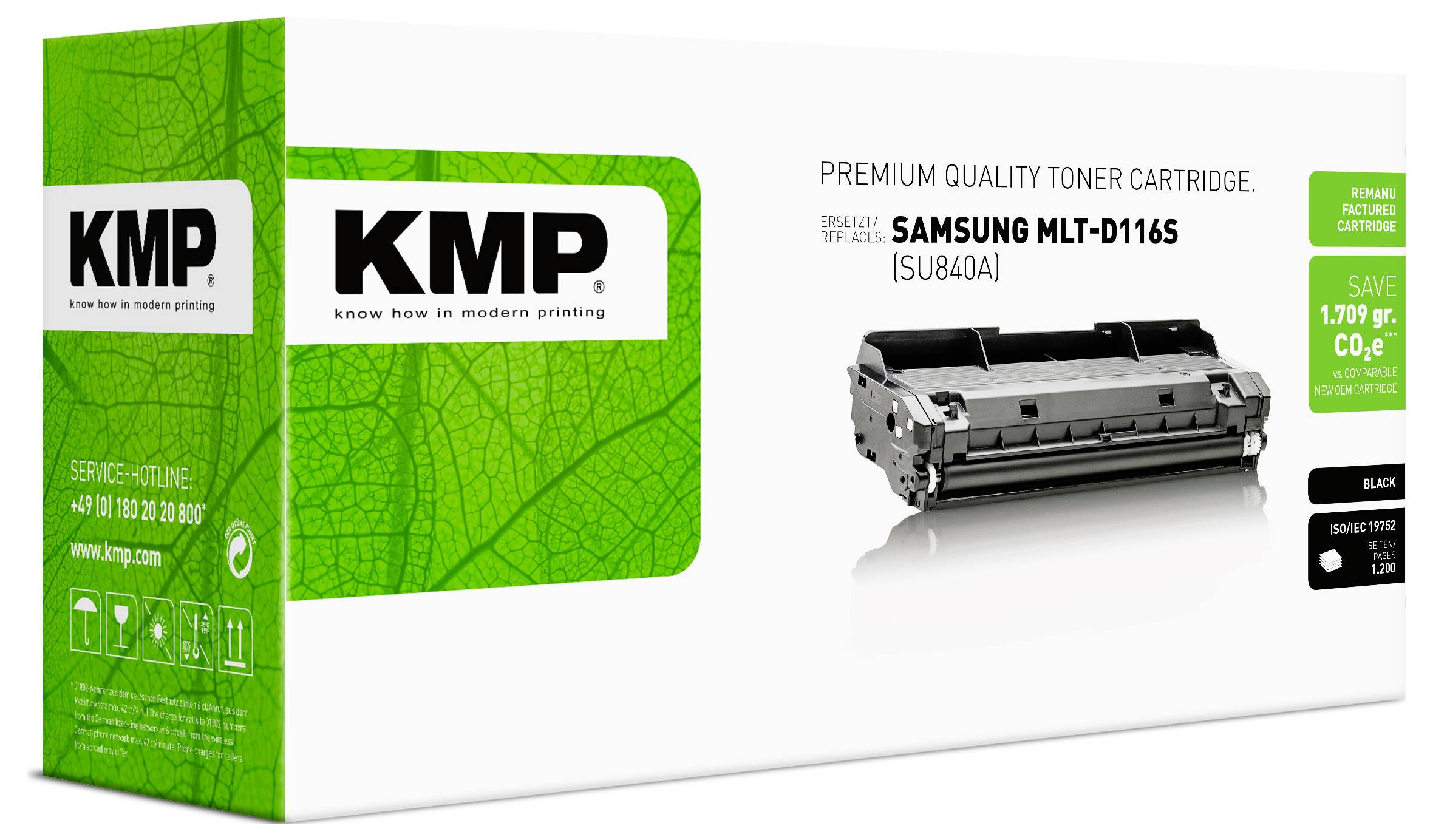 KMP Toner ersetzt Samsung MLT-D116S Kompatibel Schwarz 1200 Seiten SA-T84 3515,0000