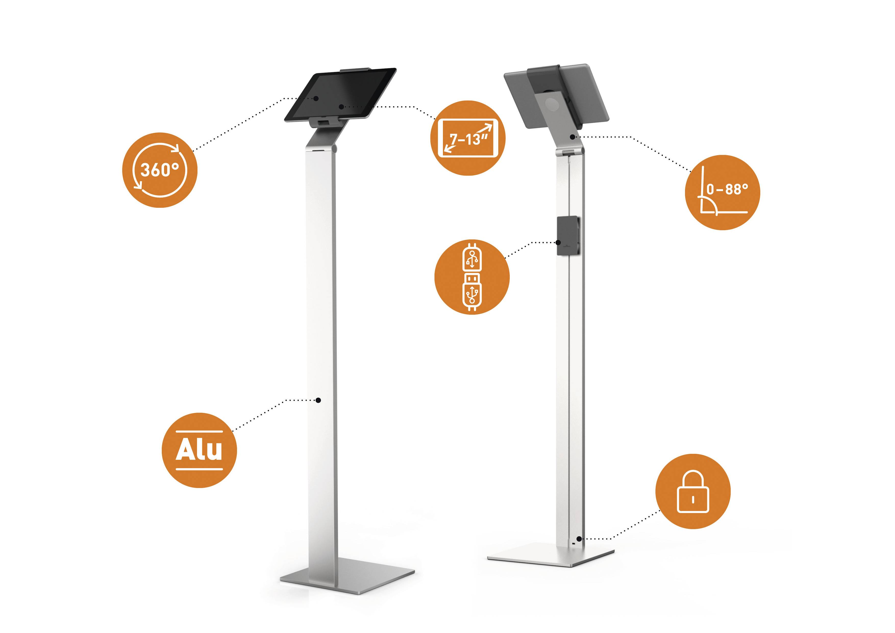 Durable TABLET HOLDER FLOOR - 8932 Tablet-Ständer Universal 17,8 cm (7") - 33,0 cm (13")