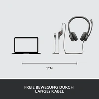 Logitech H390 On Ear Headset kabelgebunden Stereo Schwarz Mikrofon-Rauschunterdrückung, Noise Cancelling Lautstärkeregelung Logitech H390 On Ear Headset kabelgebunden Stereo Schwarz Mikrofon-Rauschunterdrückung, Noise Cancelling Lautstärkeregelung