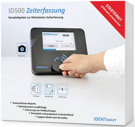 IDENTsmart ID500 Zeiterfassung Starter-Kit Anzahl Mitarbeiter: 25