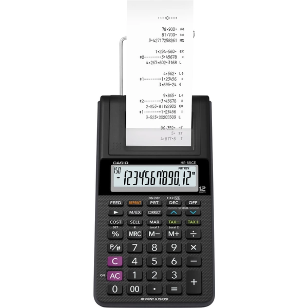 Casio HR-8RCE-BK Druckender Tischrechner Schwarz Display (Stellen): 12 batteriebetrieben, netzbetrieben (Optional) (B x H x T) Casio HR-8RCE-BK Druckender Tischrechner Schwarz Display (Stellen): 12 batteriebetrieben, netzbetrieben (Optional) (B x H x T)