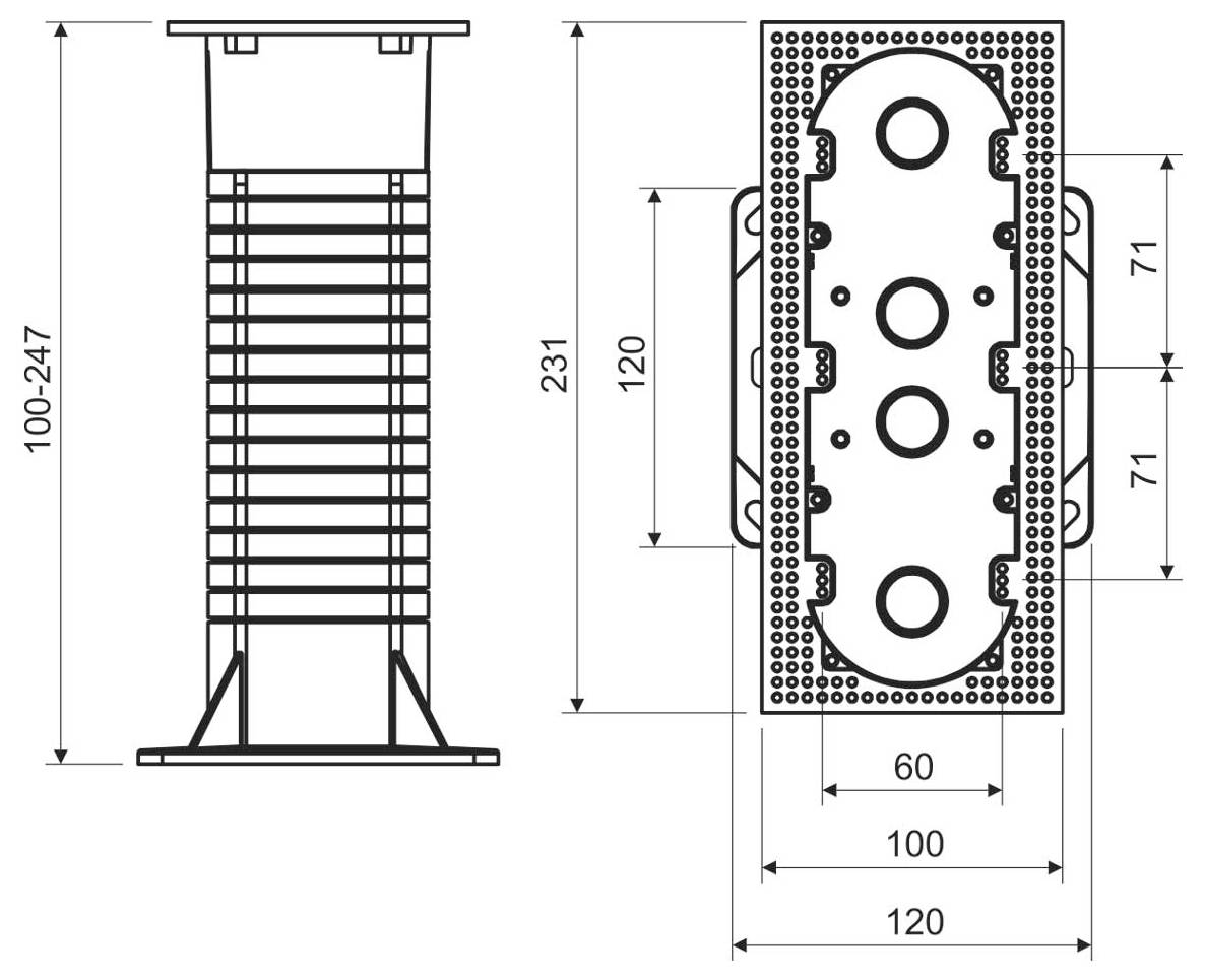 KOPOS KEZ-3KB Isolier-Installationsdose (B x H x T) 231 x 120 x 247mm 1St.