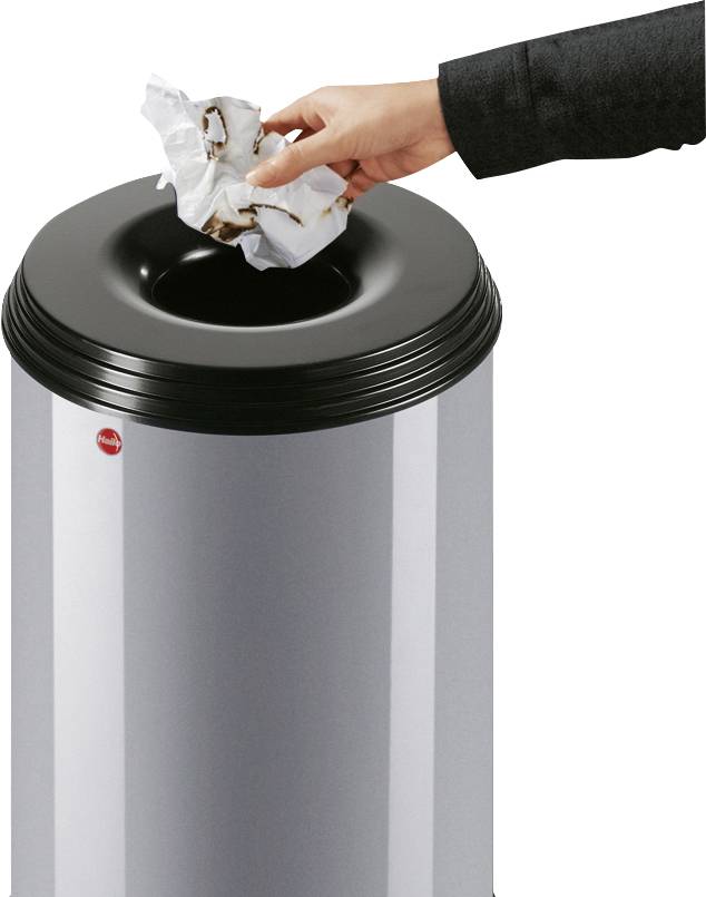 Hailo ProfiLine safe M 0915-652 Papierkorb 15 l Stahlblech Silber, Schwarz 1 St.