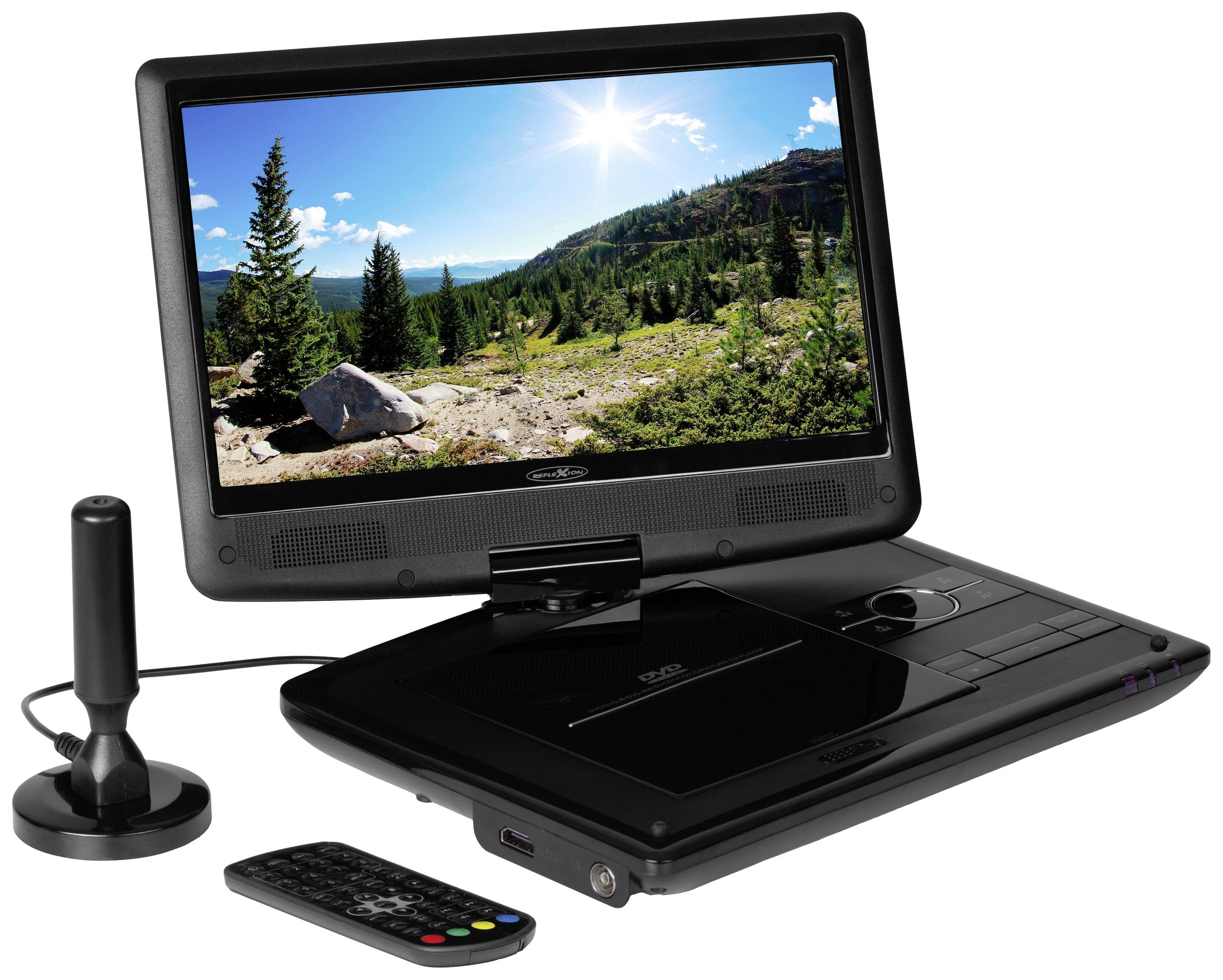Reflexion DVD1017T2HD Tragbarer TV mit DVD-Player 25.4 cm 10 Zoll EEK: C (A - G) Akkubetrieb, inkl. 12 V Kfz-Anschlusskabel, inkl. DVB-T Antenne