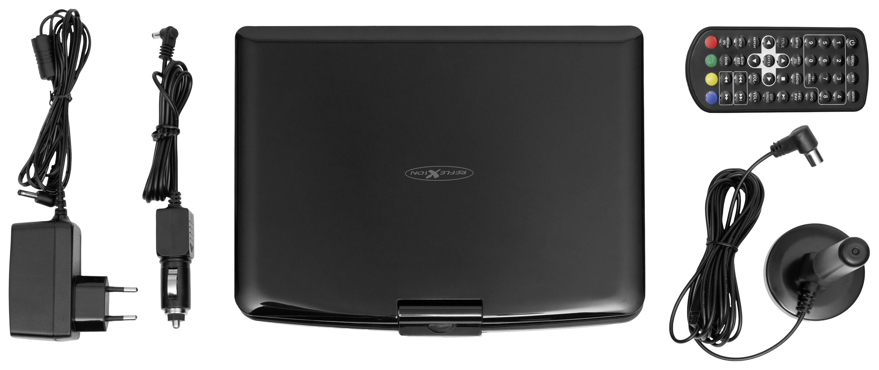 Reflexion DVD1017T2HD Tragbarer TV mit DVD-Player 25.4 cm 10 Zoll EEK: C (A - G) Akkubetrieb, inkl. 12 V Kfz-Anschlusskabel, inkl. DVB-T Antenne