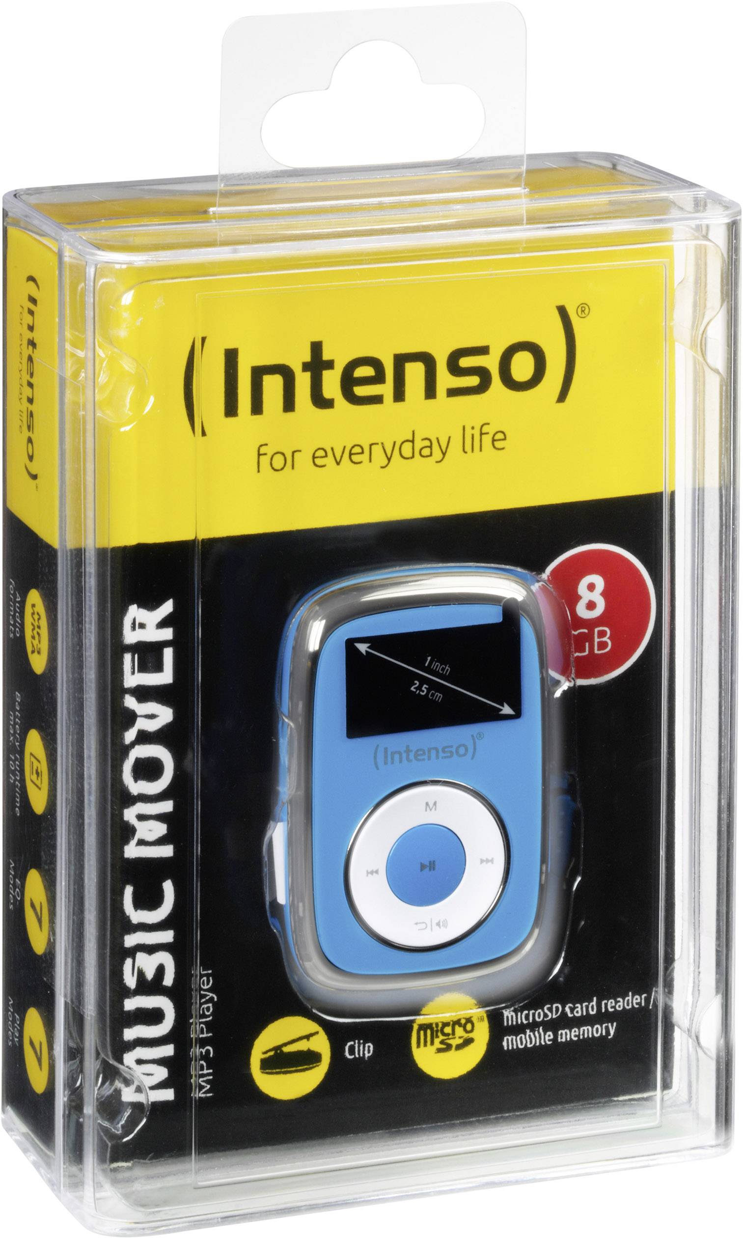 Intenso Music Movers MP3-Player 8GB Blau Befestigungsclip