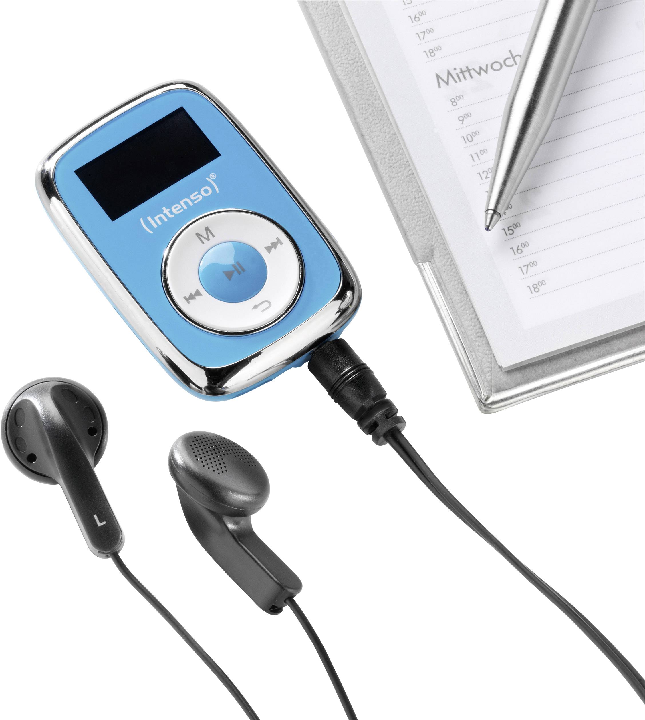 Intenso Music Movers MP3Player 8GB Blau Befestigungsclip digitalo