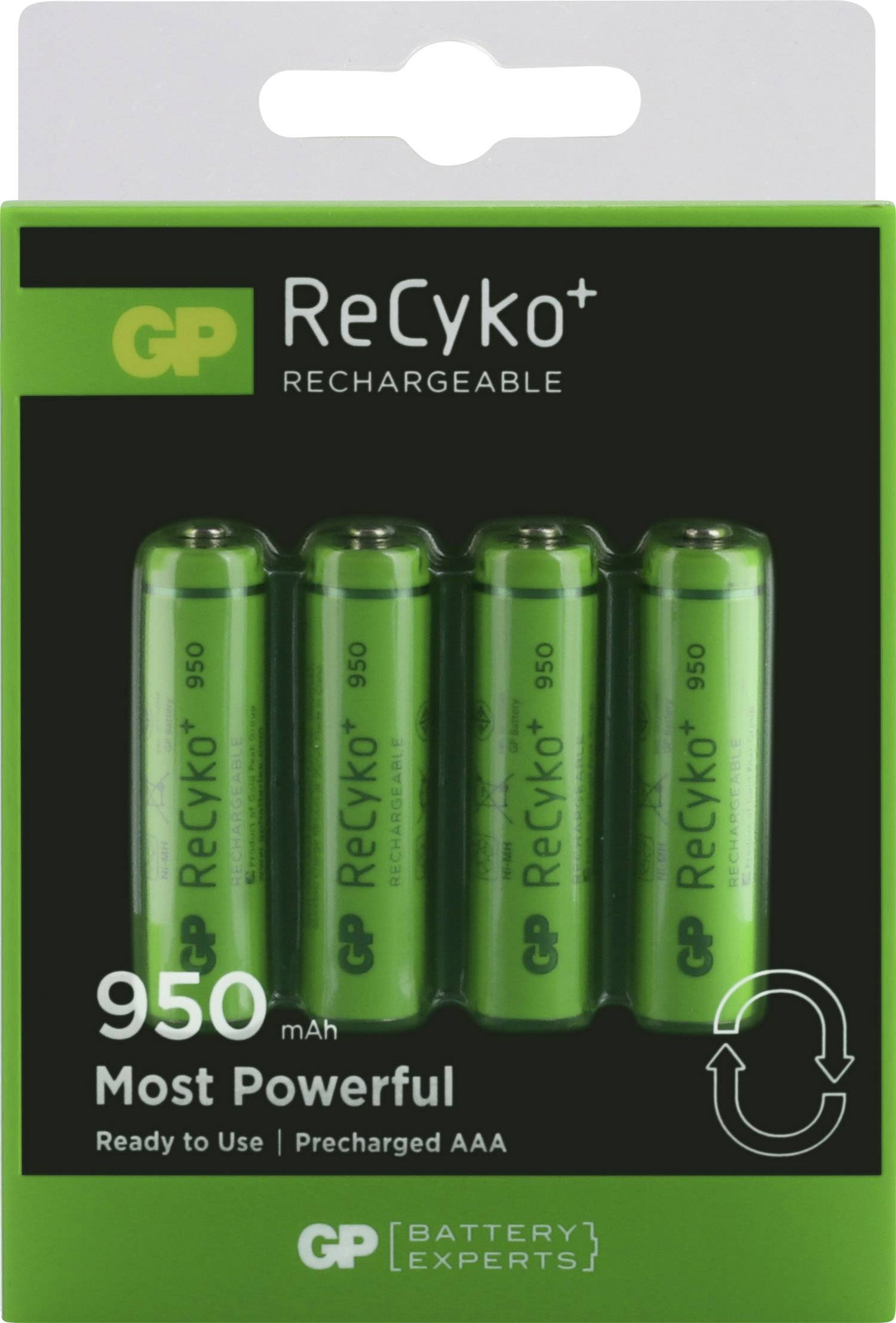 GP Batteries ReCyko+ HR03 Micro (AAA)-Akku NiMH 950 mAh 1.2 V 4 St.
