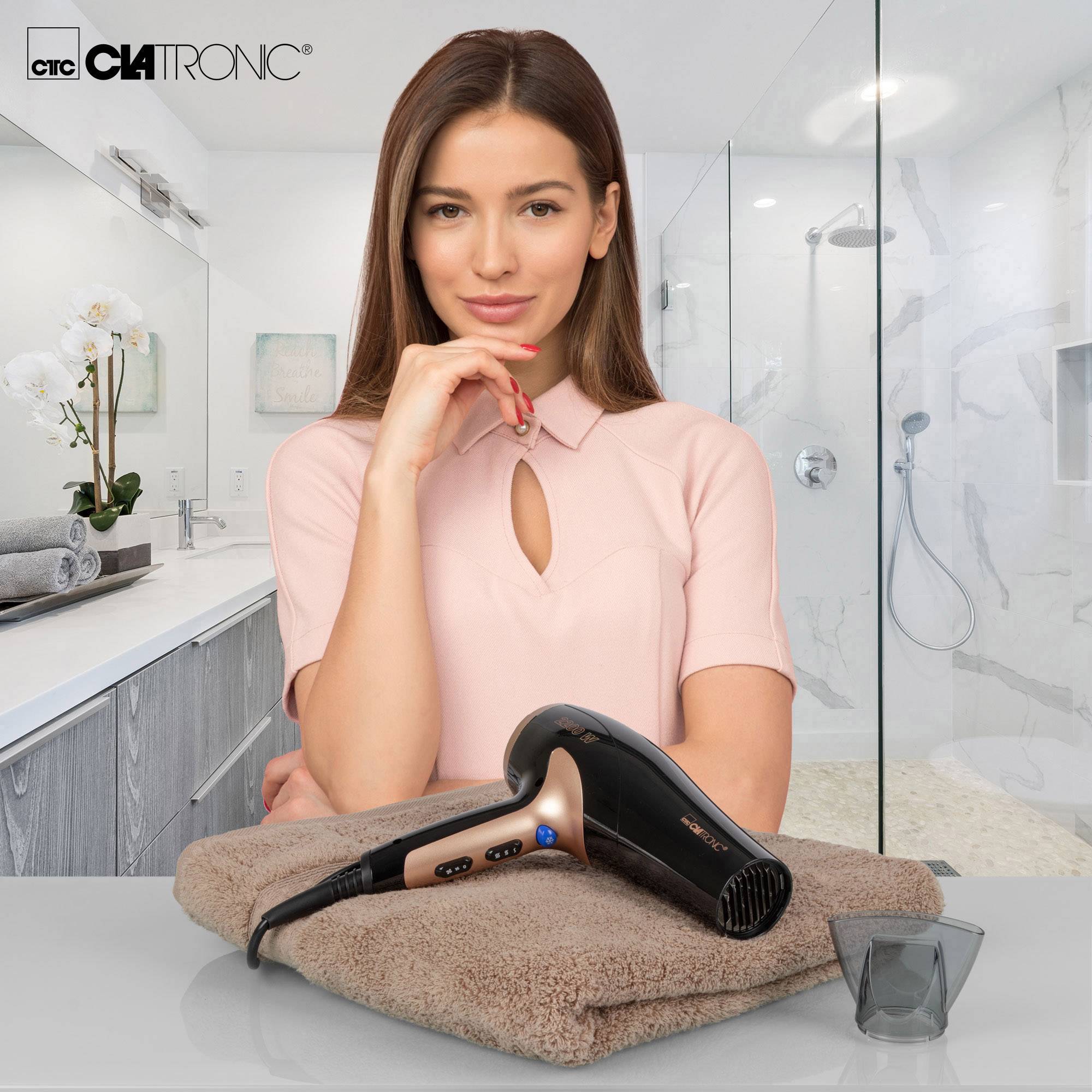 Clatronic HT 3661 Haartrockner Schwarz, Kupfer