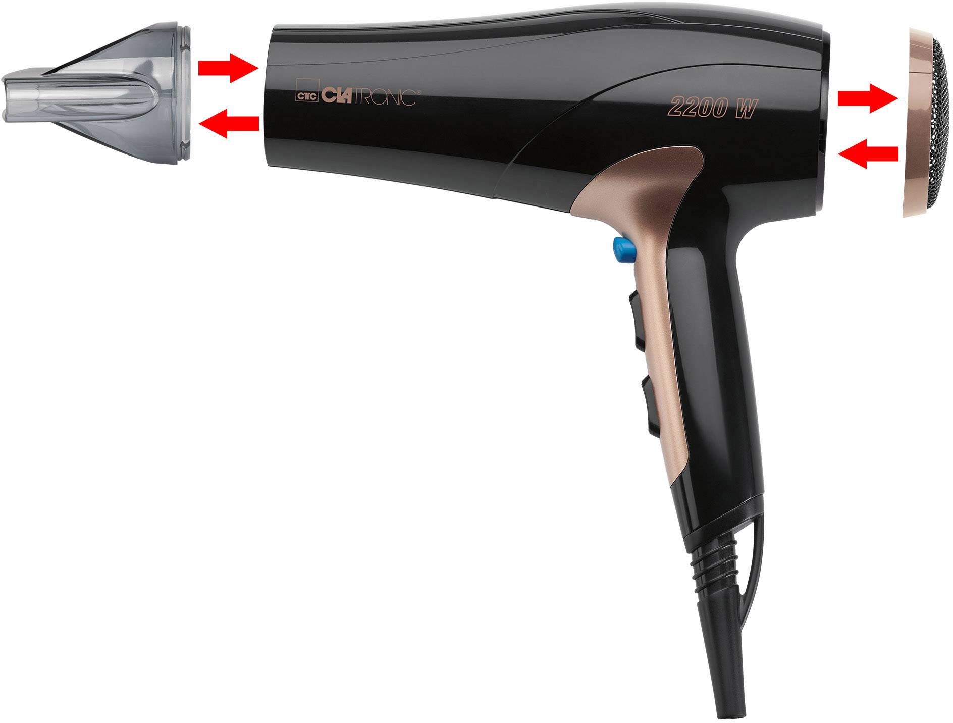 Clatronic HT 3661 Haartrockner Schwarz, Kupfer