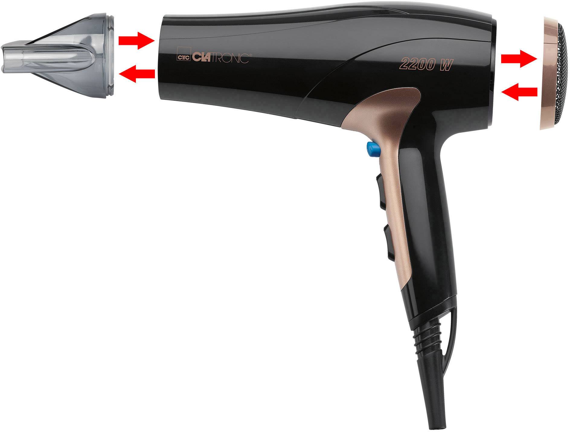 Clatronic HT 3661 Haartrockner Schwarz, Kupfer