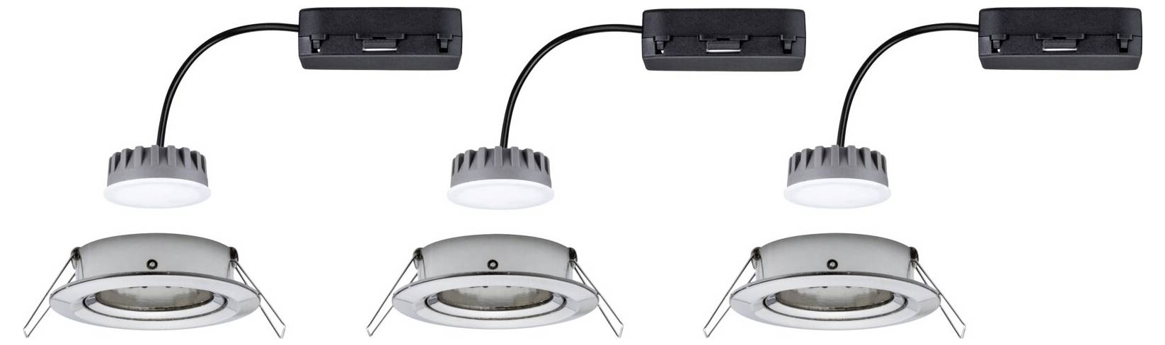 Paulmann 93878 Coin Slim LED-Einbauleuchte 3er Set LED LED fest eingebaut 18W Eisen (gebürstet)