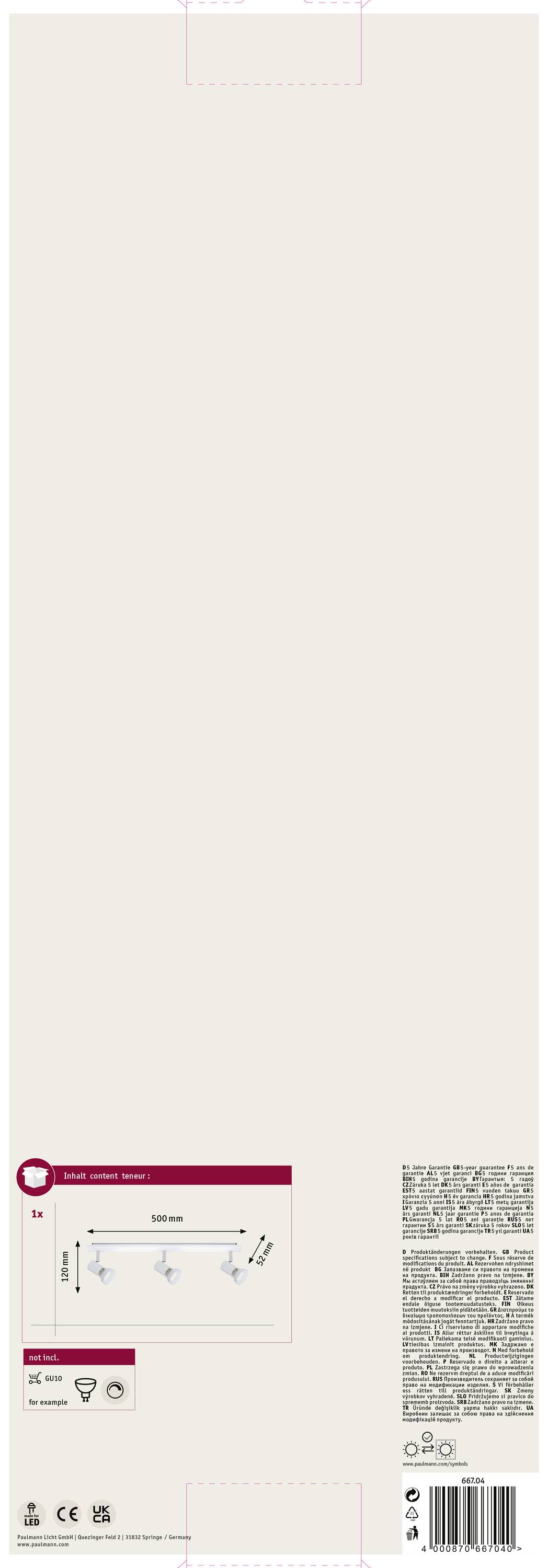 Paulmann Teja 66704 Deckenstrahler LED GU10 30W Weiß