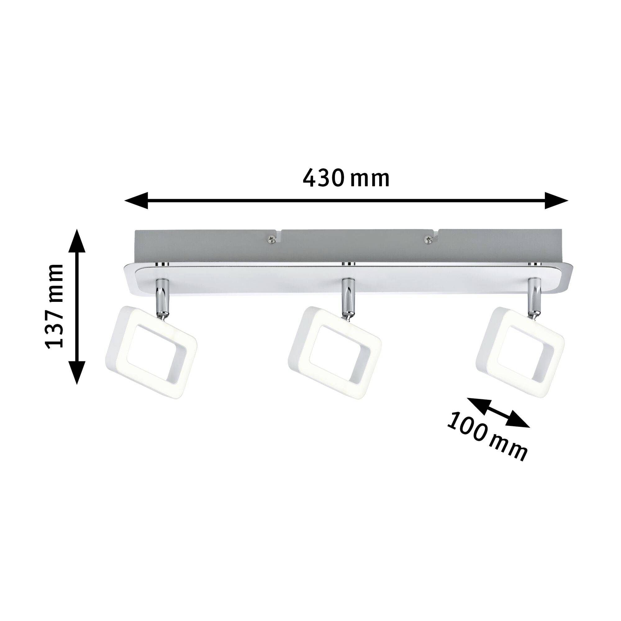 Paulmann Frame 66640 LED-Deckenstrahler 13.5W Weiß (matt), Chrom