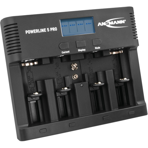 Ansmann Powerline 5 Pro Rundzellen-Ladegerät NiCd, NiMH Micro (AAA), Mignon (AA), Baby (C), Mono (D), 9V Block