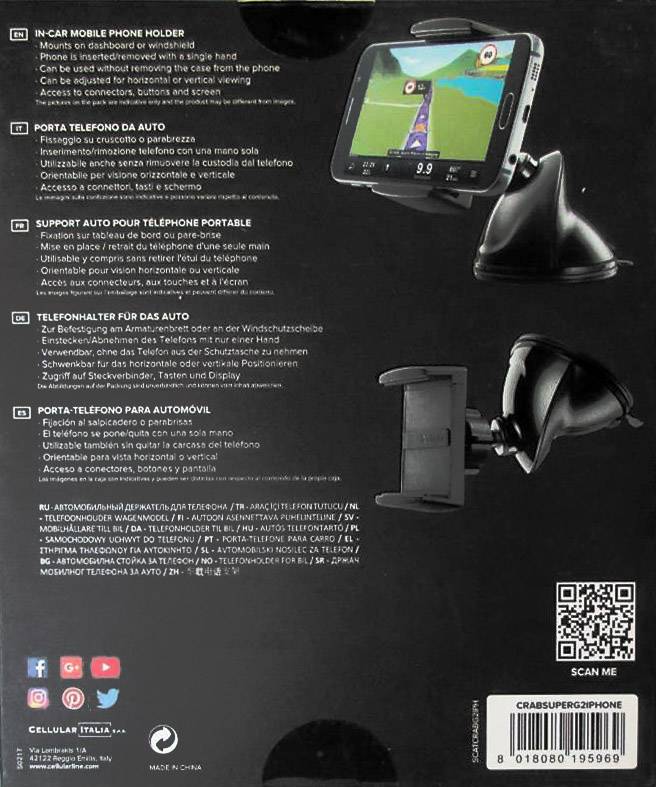 CellularLine Pilot Pro Supergrip Saugnapf Handy-Kfz-Halterung 360° drehbar