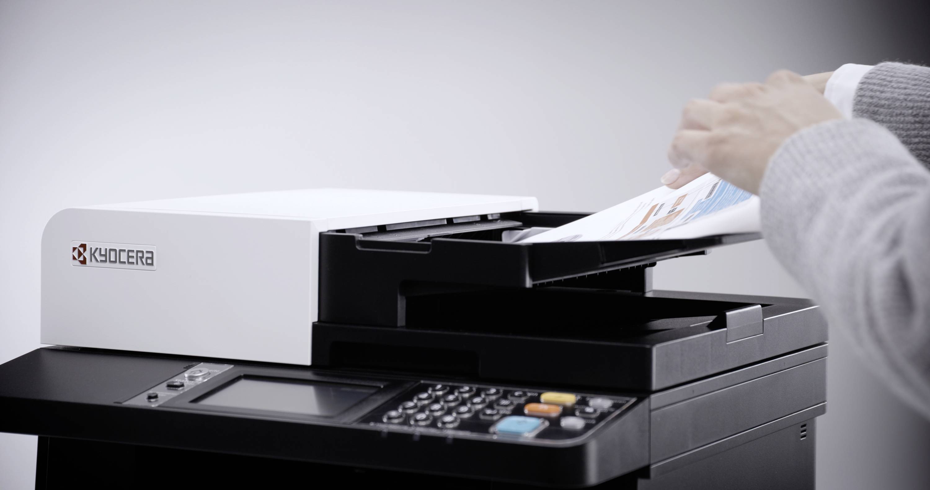 Kyocera ECOSYS M5526cdn color MFP A4 Multifunktionsdrucker Laser Farbe A4 Drucker, Scanner, Kopierer, Fax LAN, Duplex, Duplex-ADF