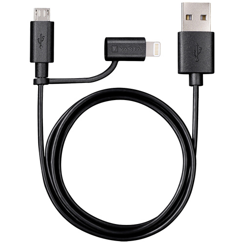 Varta USB-Kabel USB-A Stecker, Apple Lightning Stecker, USB-Micro-B Stecker 1.00 m 57943101401