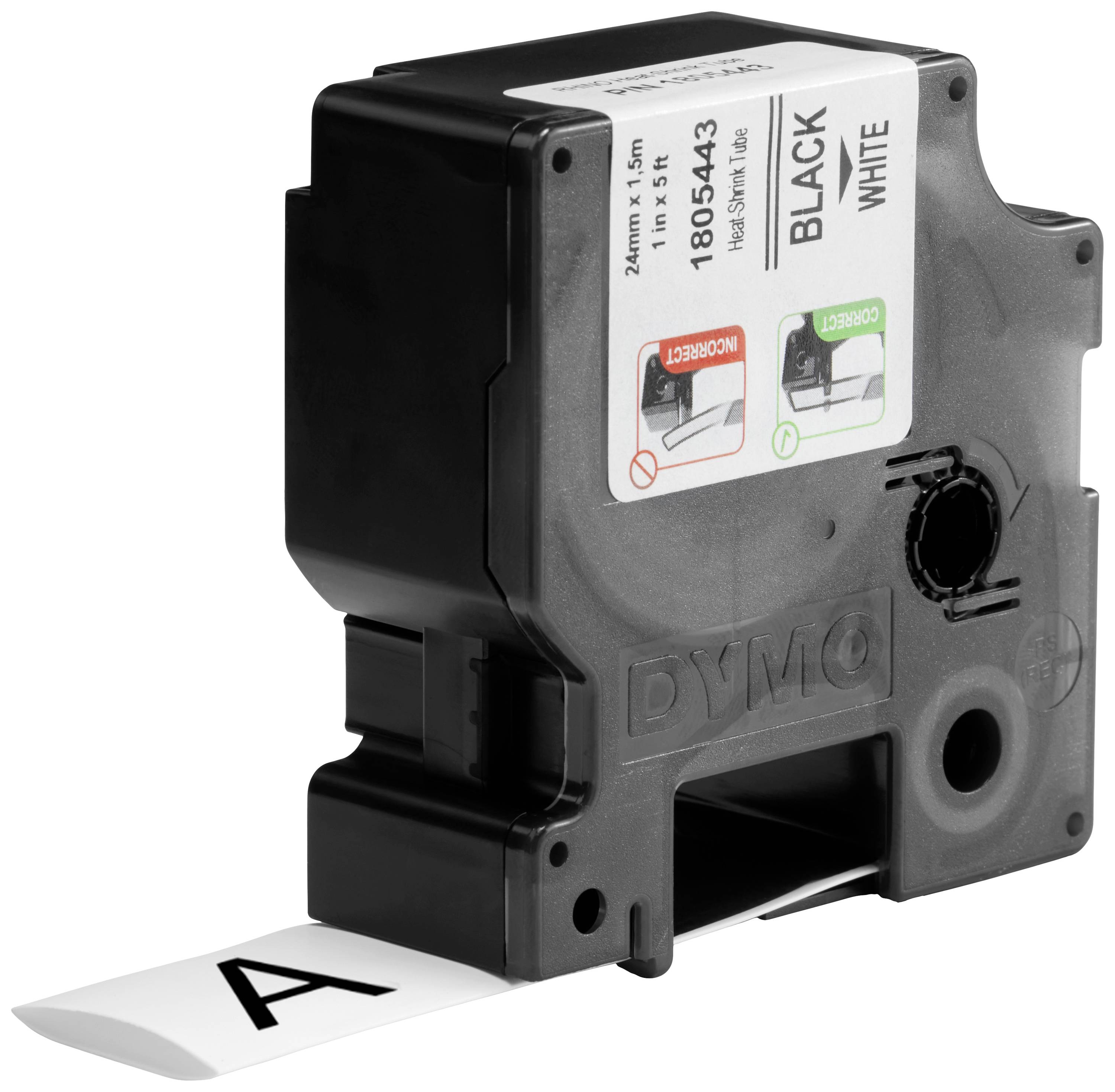 DYMO Schriftband Wärme-Schrumpfschlauch IND RHINO 1805443 Polyolefin Bandfarbe: Weiß Schriftfarbe:Schwarz 24mm 1.5m