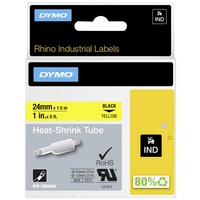 Schriftband Wärme-Schrumpfschlauch DYMO IND RHINO 1805444 Polyolefin Bandfarbe: Gelb Schriftfarbe:Schwarz 24 mm 1.5 m Schriftband Wärme-Schrumpfschlauch DYMO IND RHINO 1805444 Polyolefin Bandfarbe: Gelb Schriftfarbe:Schwarz 24 mm 1.5 m