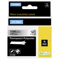 DYMO Schriftband IND RHINO 18486 Polyester Bandfarbe: Metallic Schriftfarbe:Schwarz 12mm 5.5m DYMO Schriftband IND RHINO 18486 Polyester Bandfarbe: Metallic Schriftfarbe:Schwarz 12mm 5.5m